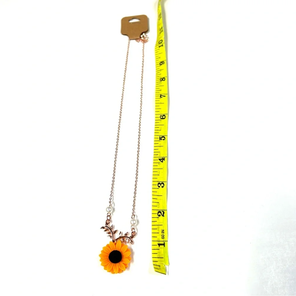 NEW Jewelry Necklace Plastic Pendant Sunflower